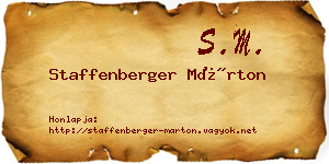 Staffenberger Márton névjegykártya