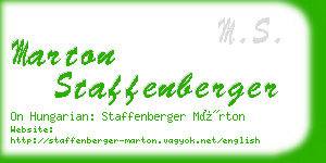 marton staffenberger business card
